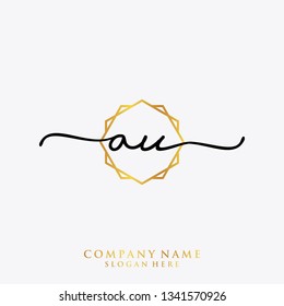 AU Initial handwriting logo template
