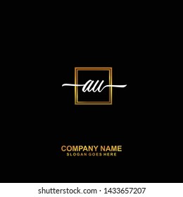 AU Initial handwriting logo template vector