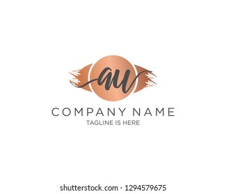  AU initial handwriting logo vector