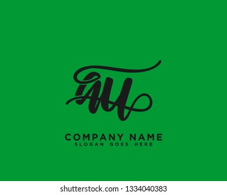 AU Initial Handwriting Logo Vector