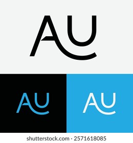 au Initial letter logo symbol design