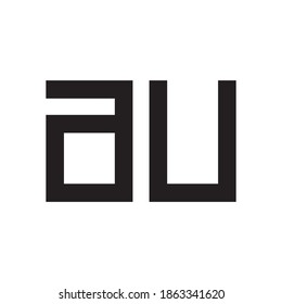 au initial letter vector logo icon