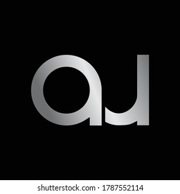 Logo inicial de AU carta creativa minimalista