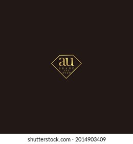 AU Initial Logo Diamond Luxus Hochzeits-Illustration