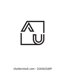 AU initial logo letters in high quality professional design that will print well across any print media