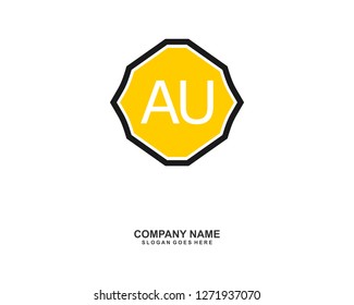 AU Initial logo template vector