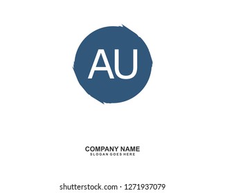 AU Initial logo template vector