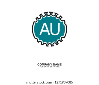 AU Initial logo template vector