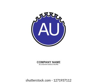 AU Initial logo template vector