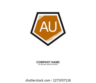 AU Initial logo template vector