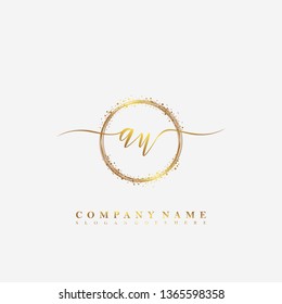 AU Initial luxury handwriting logo vector