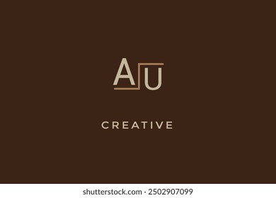 AU initial modern elegant letters logo.