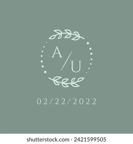 AU initial modern monogram wedding with creative circle line