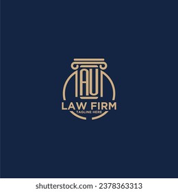 AU initial monogram for law firm with creative circle line