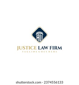 AU initial monogram for lawfirm logo ideas with creative polygon style design