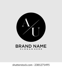 AU initial monogram logo with circle style dsign