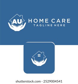 AU initial monogram logo for home care design