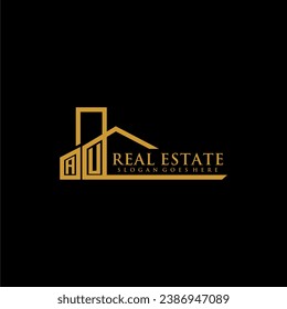 AU initial monogram logo for real estate design