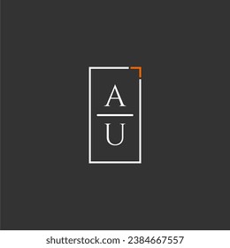 AU initial monogram logo for technology with square style design