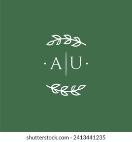 AU initial monogram wedding with creative design