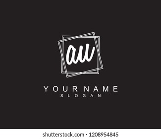 AU Initial square logo template vector