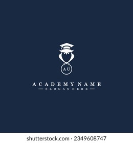 AU Initials Academy Logo Vector Art Icons and Graphics