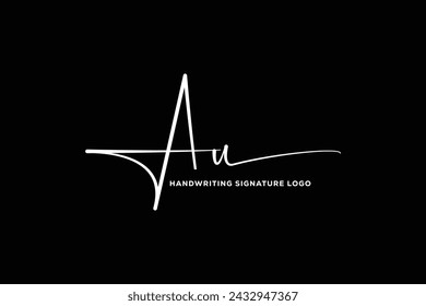 AU initials Handwriting signature logo. AU Hand drawn Calligraphy lettering Vector. AU letter real estate, beauty, photography letter logo design.