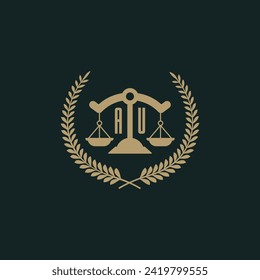 AU initials for law firm logo icon design vector image