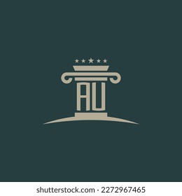 AU initials law of justice logo vector design template