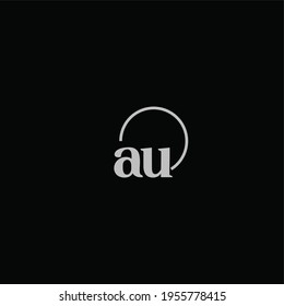 AU initials logo monogram with circles