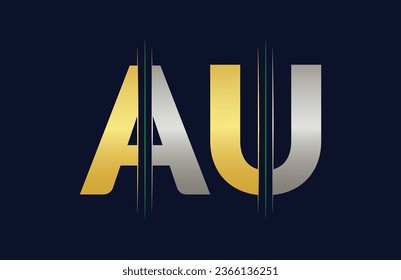 AU letter colorful logo in the circle. Vector Logo Illustration.