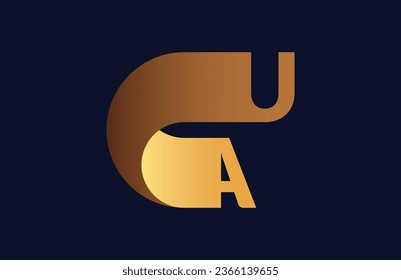 AU letter colorful logo in the circle. Vector Logo Illustration.