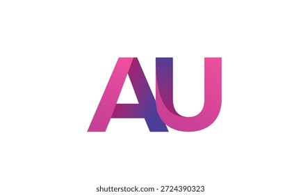 Logotipo del monograma del gradiente de la letra de la UA para la marca moderna del negocio