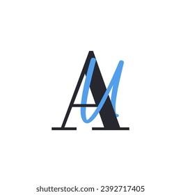 AU Letter Logo Concept. Creative Minimal Monogram A and U Logo Template. Universal Premium Logotype