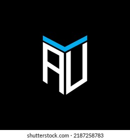 AU-Buchstaben Logo kreatives Design mit Vektorgrafik