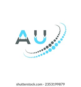 AU letter logo creative design. AU unique design.
