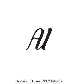 AU letter logo creative design with vector graphic AU simple and modern logo