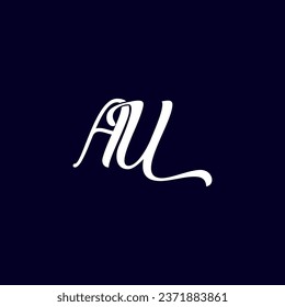 AU letter logo creative design with vector graphic AU simple and modern logo