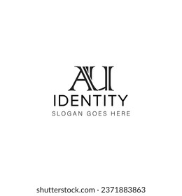 AU letter logo creative design with vector graphic AU simple and modern logo