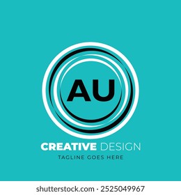 AU letter logo creative design. AU unique design. Vector illustration