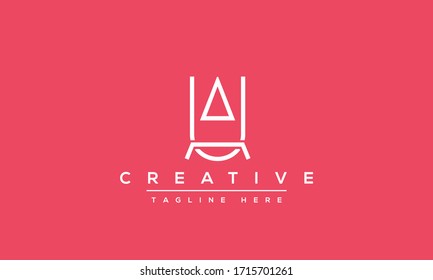 Diseño del logotipo de la carta AU. Ilustración vectorial del icono Creative Modern A U Letters.