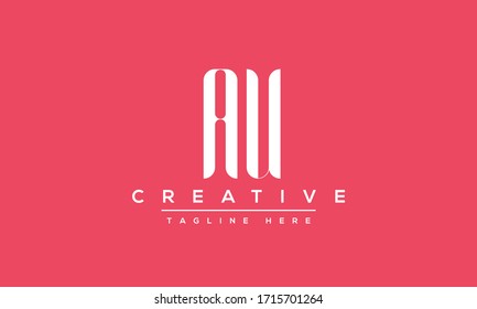 Diseño del logotipo de la carta AU. Ilustración vectorial del icono Creative Modern A U Letters.