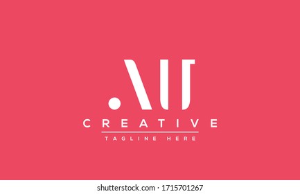 AU Letter Logo Design. Creative Modern A U Letters icon vector Illustration.