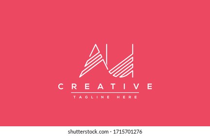 AU Letter Logo Design. Creative Modern A U Letters icon vector Illustration.
