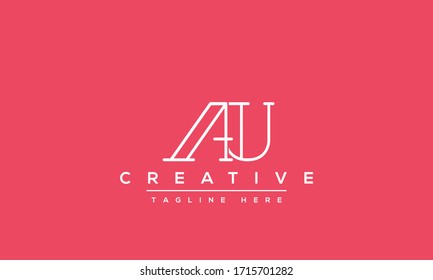 AU Letter Logo Design. Creative Modern A U Letters icon vector Illustration.