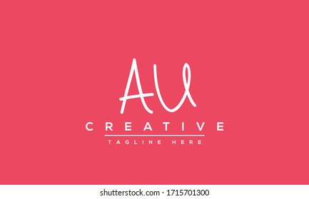 Diseño del logotipo de la carta AU. Ilustración vectorial del icono Creative Modern A U Letters.