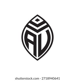 AU Carta Logo Design. AU Vetor de design de logotipo de letra criativa, AU Letter Initial Logo Design.