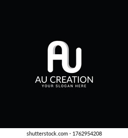 AU Letter Logo Design- AU Letter Icon Design-AU Letter Abstract Logo Design 