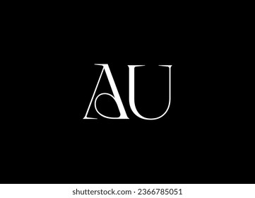 AU letter logo design and monogram logo design