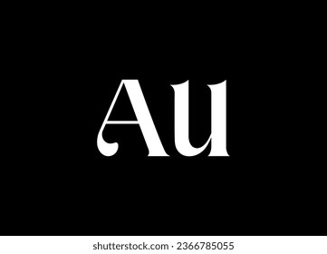 AU letter logo design and monogram logo design